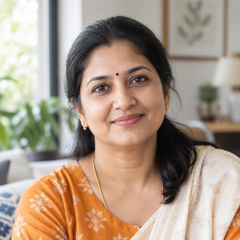Illustrative portrait of an Indian mother